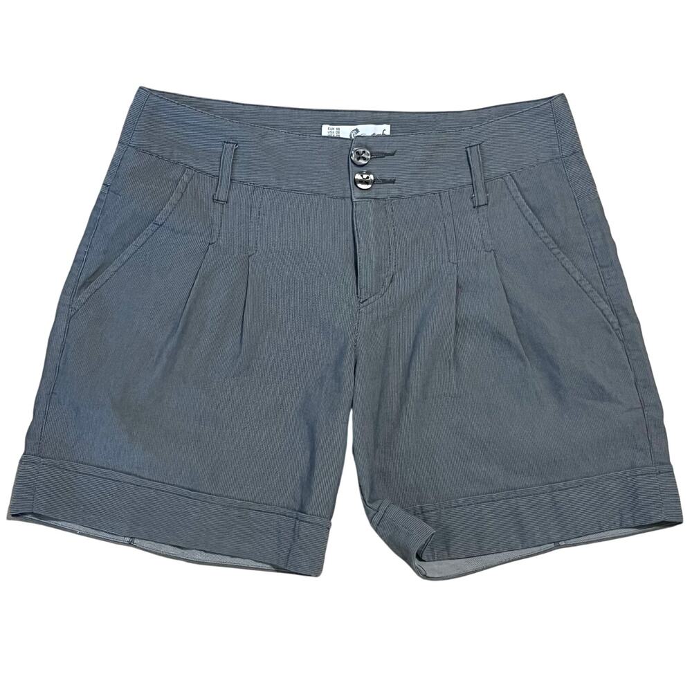 TRF Zara Gray/Blue Striped Pleated Shorts Made in Spain Size 6